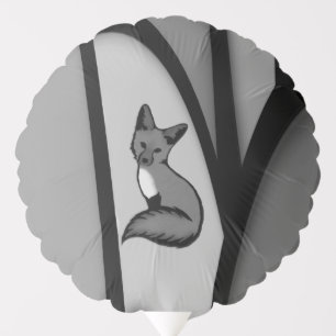 Fox Modern Art Design in Silver Balloon