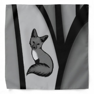 Fox Modern Art Design in Silver Bandana