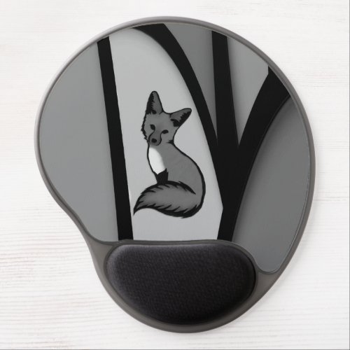 Fox Modern Art Design in Silver Gel Mouse Pad