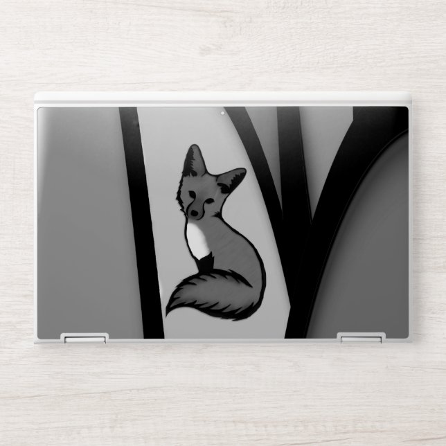 Fox Modern Art Design in Silver HP Laptop Skin (Front)