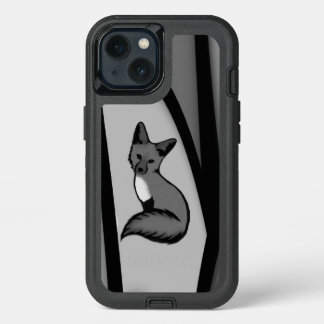 Fox Modern Art Design in Silver iPhone 13 Case