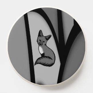 Fox Modern Art Design in Silver PopSocket