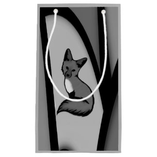 Fox Modern Art Design in Silver Small Gift Bag