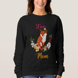 Fox Mom Floral Fox Bow Tie Lover Mother's Day Sweatshirt