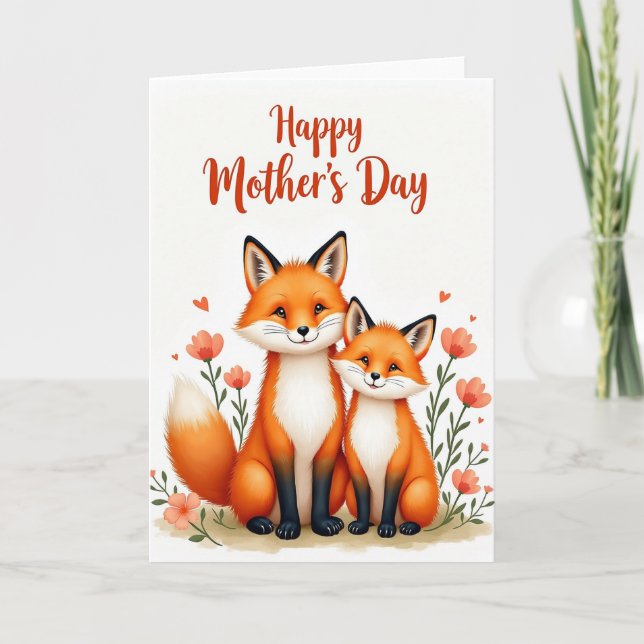 Fox Mothers Day Art Card (Front)