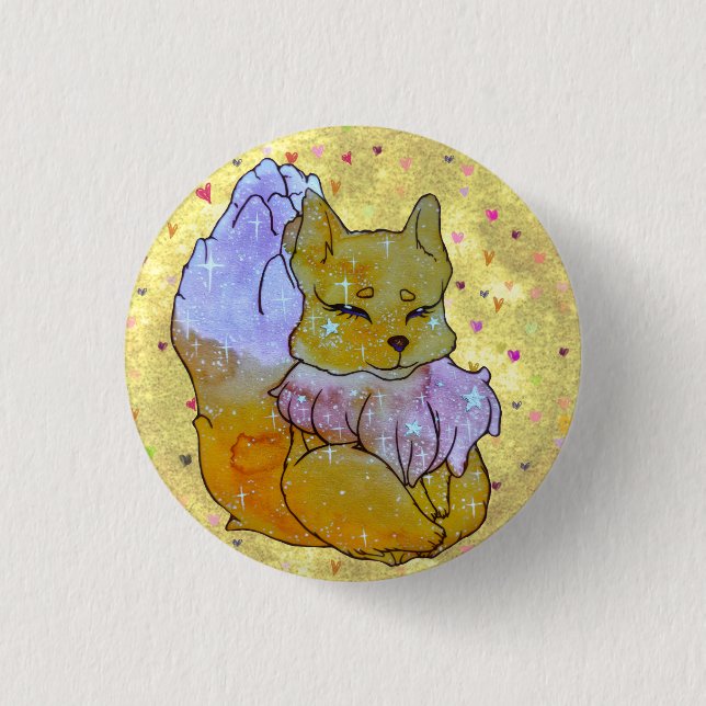 Fox named Dice Button (Front)