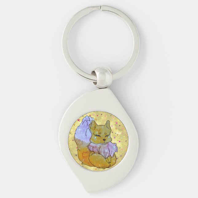 Fox named Dice Keychain (Front)