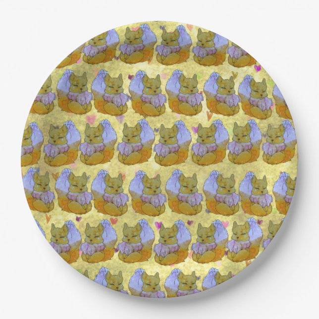 Fox named Dice Paper Plates (Front)