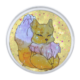 Fox named Dice Silver Finish Lapel Pin