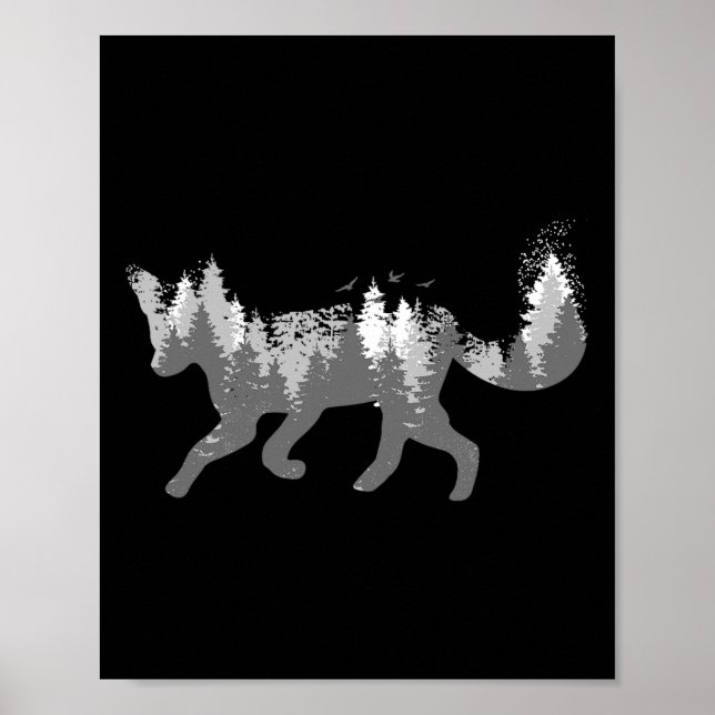 Fox Nature Outdoor Hiking Camping Hunting Gift  Poster (Front)