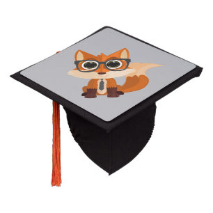 Fox Nerd Graduation Cap Topper