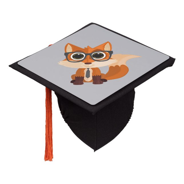 Fox Nerd  Graduation Cap Topper (Angled)