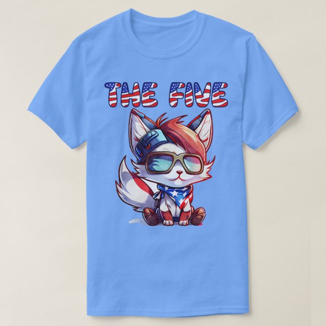Fox News The Five Cute American Patriotic Fox  T-Shirt (Design Front)