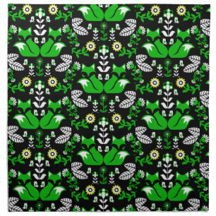 Fox Nordic Scandinavian Folk Art Tablecloth Cloth Napkin