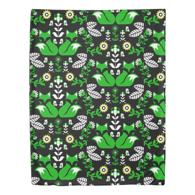Fox Nordic Scandinavian Folk Art     Tablecloth Duvet Cover (Front)
