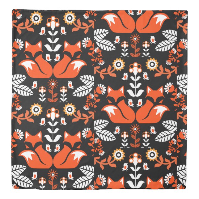 Fox Nordic Scandinavian Folk Art      Tablecloth Duvet Cover (Front)