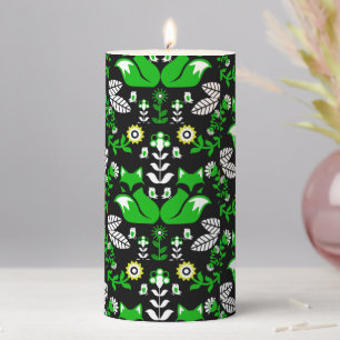 Fox Nordic Scandinavian Folk Art Tablecloth Pillar Candle