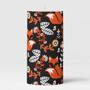 Fox Nordic Scandinavian Folk Art Tablecloth Pillar Candle