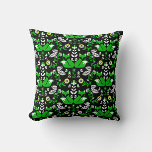 Fox Nordic Scandinavian Folk Art Tablecloth Throw Pillow