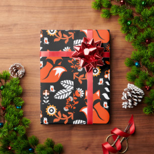 Fox Nordic Scandinavian Folk Art Tablecloth Wrapping Paper