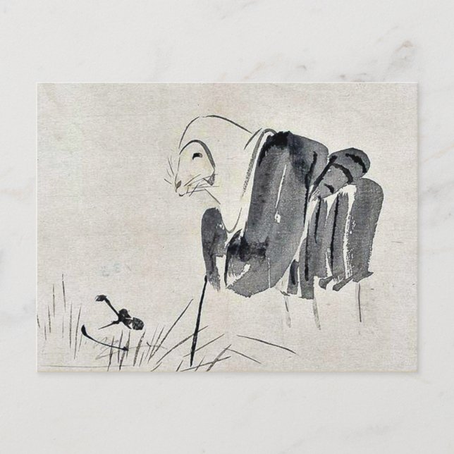 Fox nun Ukiyoe Postcard (Front)