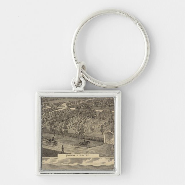 Fox nursery, res, orchard keychain (Front)