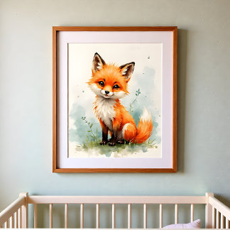 Fox Nursery Wall Art – Woodland Baby Room 
