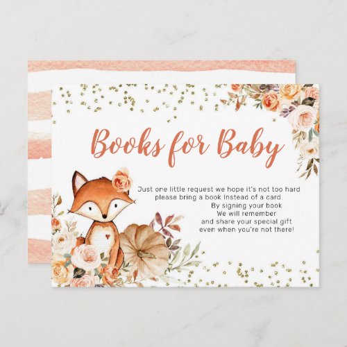 Fox Oh Girl Fall Pumpkin Books for Baby Invitation Postcard