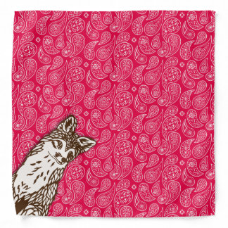 Fox on Red Paisleys Bandana