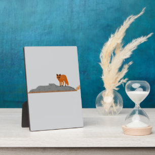 🦊Fox on the Rock – Office Decoration Plaque