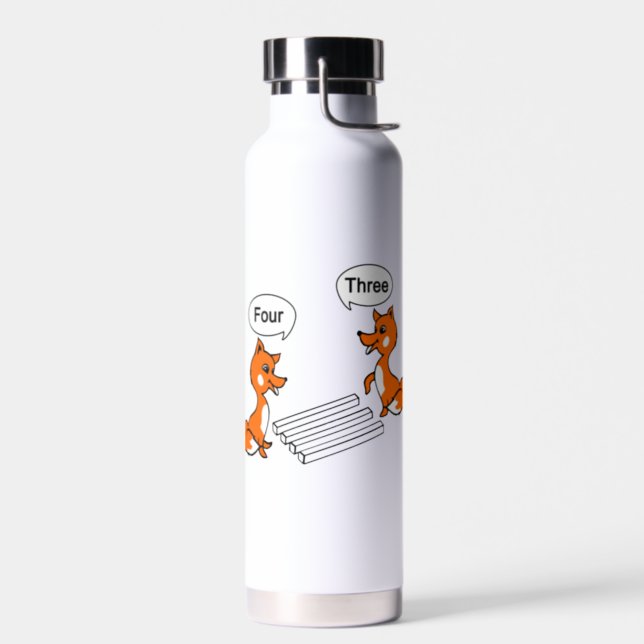 Fox Optical illusion Trick Water Bottle (Left)