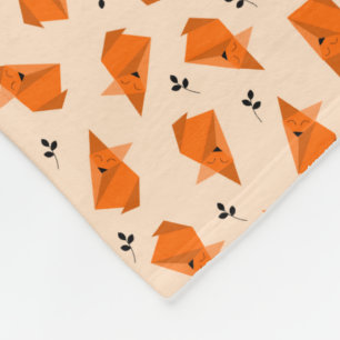 Fox Origami Fleece Blanket