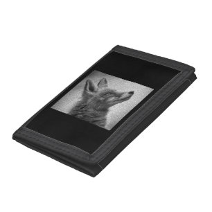 FOX PAINTING STYLE BLACK AND WHITE TRI-FOLD WALLET