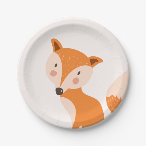 Fox Paper Plates Baby shower Woodland animals Cute