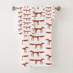 Fox Pattern Bath Towel Set