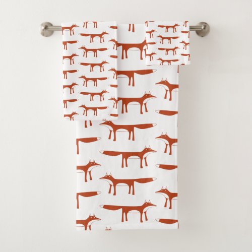 Fox Pattern Bath Towel Set