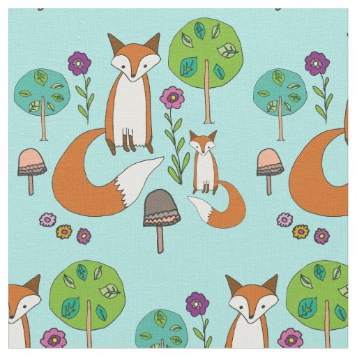 Fox Pattern Fabric