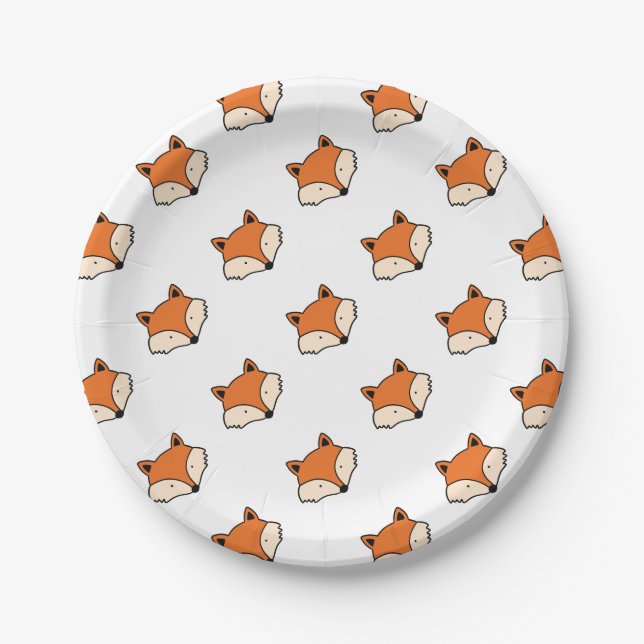 Fox pattern paper plates (Front)