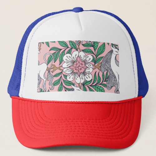 Fox Pattern Whimsical Vintage Seamless Trucker Hat