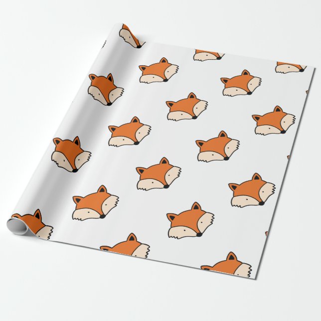 Fox pattern wrapping paper (Unrolled)