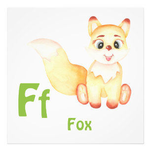 Fox personalize ABC: Letter F - Add Your Name Photo Print