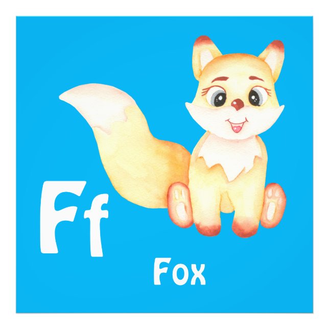 Fox personalize ABC: Letter F - Add Your Name Photo Print (Front)