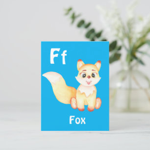 Fox personalize ABC: Letter F - Add Your Name Postcard