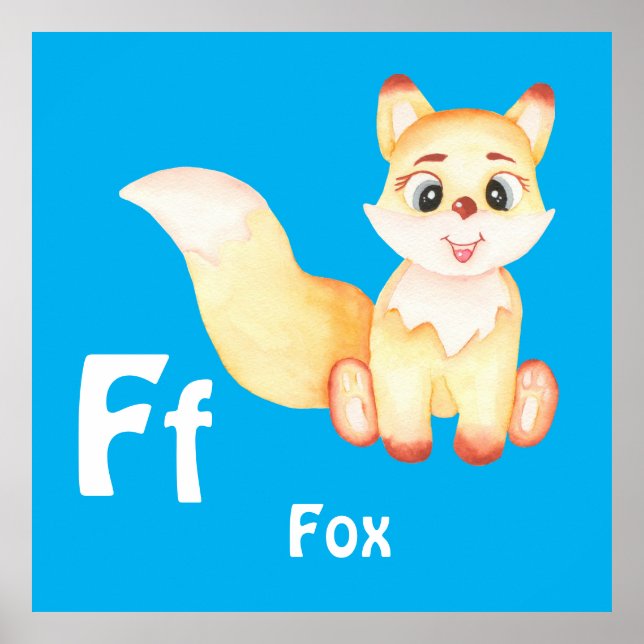 Fox personalize ABC: Letter F - Add Your Name Poster (Front)