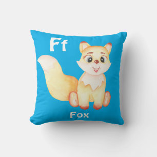 Fox personalize ABC: Letter F - Add Your Name Throw Pillow