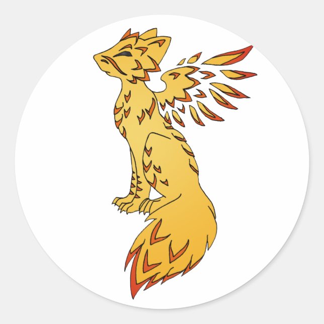 Fox Phoenix Classic Round Sticker (Front)