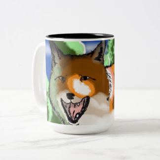 Fox Picture again Two-Tone Coffee Mug