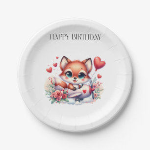 Fox Pilot Birthday Paper Plates