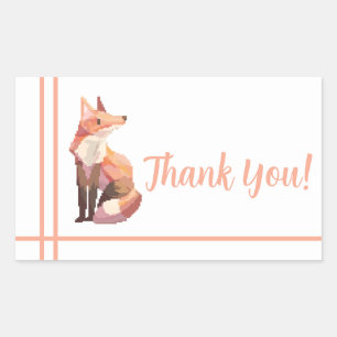 Fox Pixel Art, Pixelart thank you Rectangular Sticker
