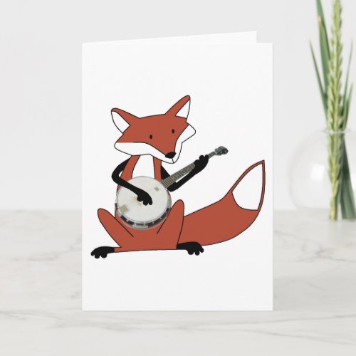 Fox Playing the Banjo Card